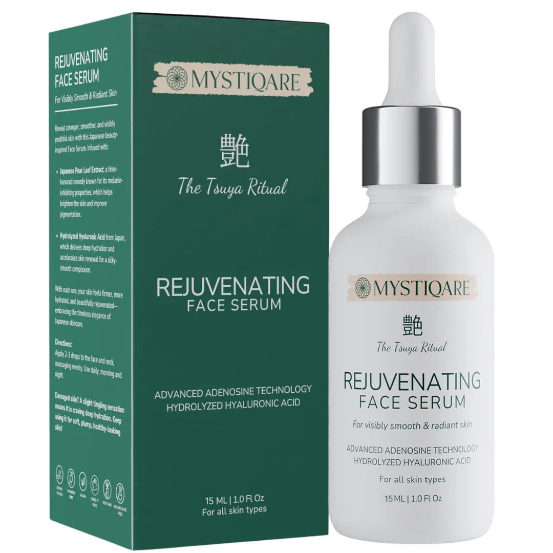 MYSTIQUE Rejuvenating Face Serum | Japanese Beauty Formula with Niacinamide & Hyaluronic Acid | Radiant, Smooth & Glowing Skin | 10ml