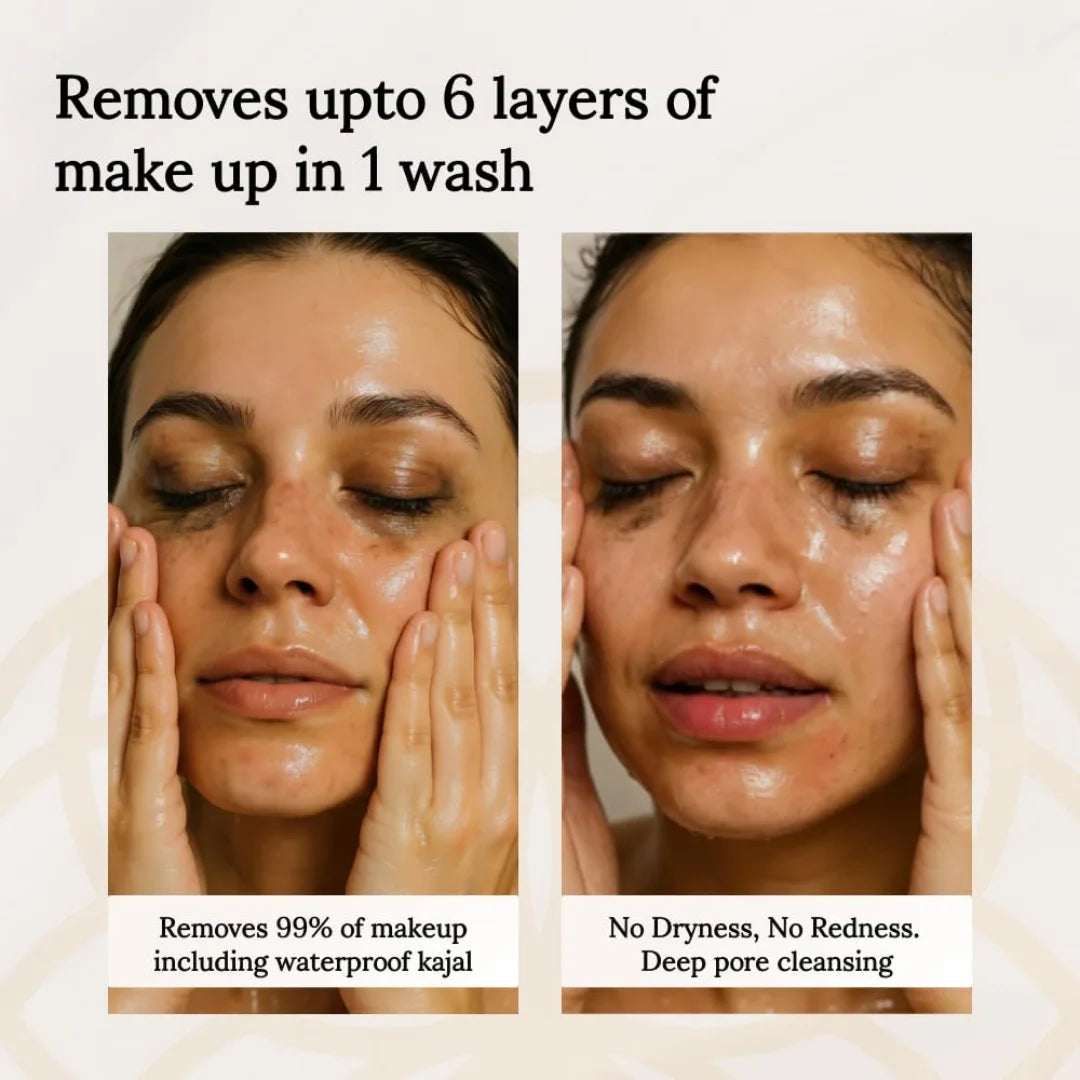 Mystiqare Soothing Oil-to-Foam Cleansing Oil & Face Wash for Sensitive, Acne-Prone Skin | Removes Sunscreen & Waterproof Makeup | Fragrance-Free,..