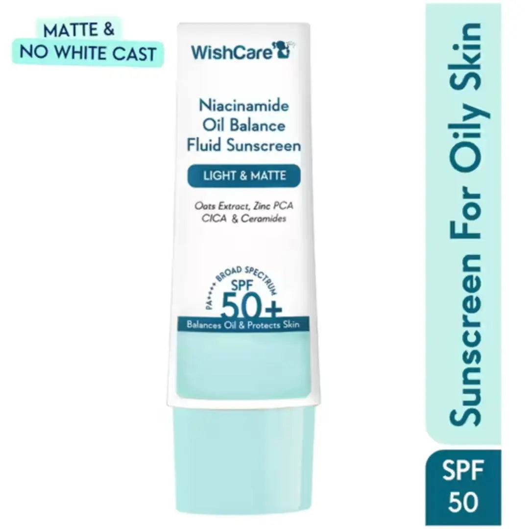 WishCare  with SPF 50 PA++++ In-Vivo Tested | Glowing Skin with Broad Spectrum Protection | Ultra Lightweight, Oil Free & No White Cast | For All Skin Types | 50g
