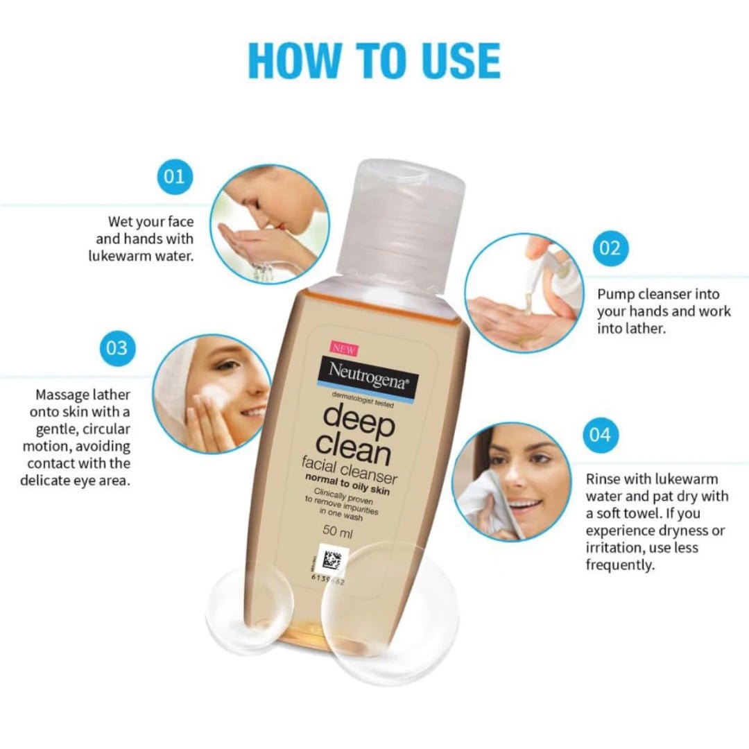 Neutrogena Deep Clean Facial Cleanser, 50ml - Deals999