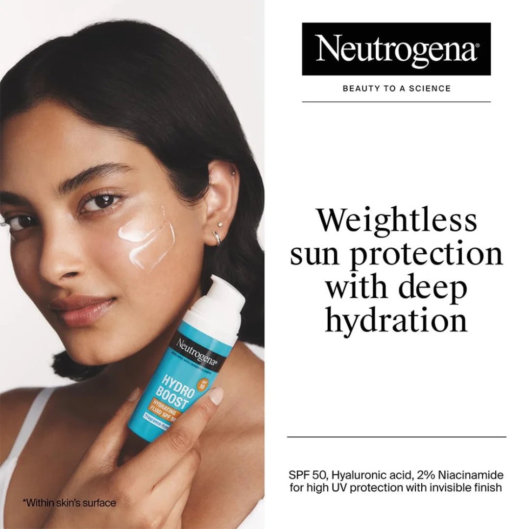 Neutrogena Hydro Boost Face Sunscreen SPF50 + Hyaluronic Acid, Niacinamide Oily & Sensitive Skin (50ml) - Deals999