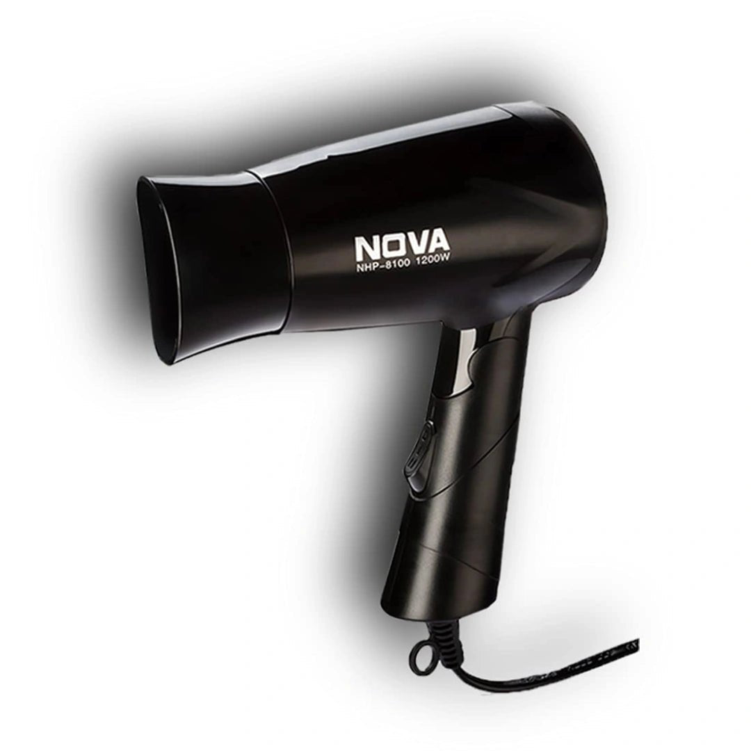 Nova NHP 8100 Silky Shine 1200 Watts Hot and Cold Foldable Hair Dryer - Black - Deals999