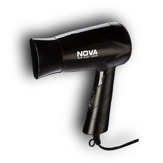 Nova NHP 8100 Silky Shine 1200 Watts Hot and Cold Foldable Hair Dryer - Black - Deals999
