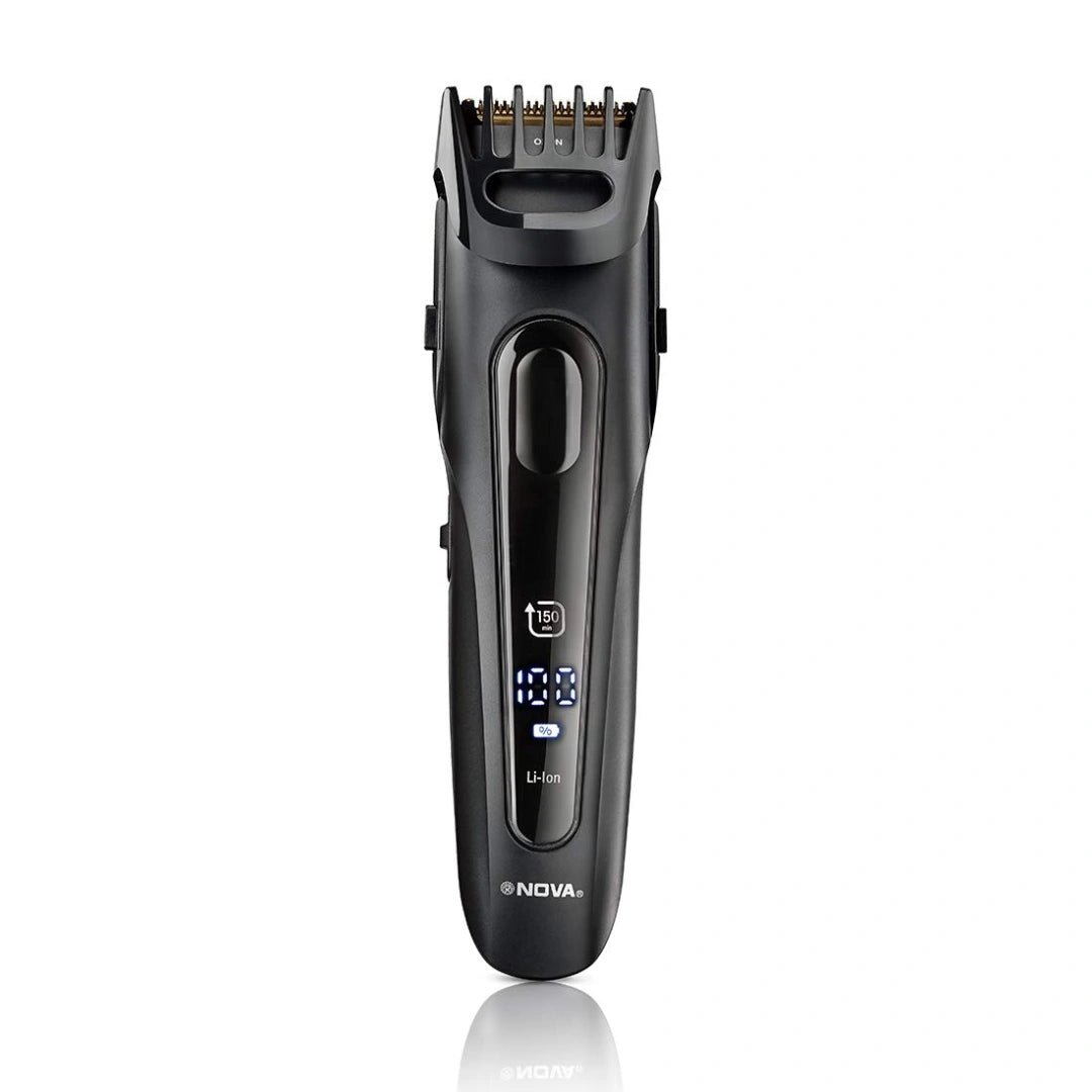 Nova NHT 1098 USB Titanium Coated: 150 Minutes Runtime Beard Trimmer for Men (Black) - Deals999