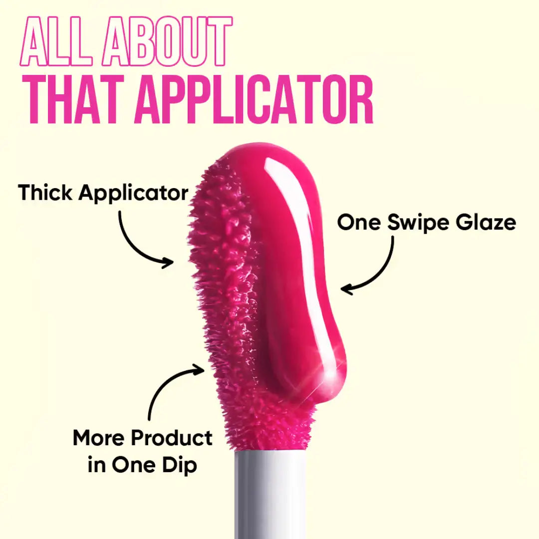 Nykaa Lip Glaze High Shine and Pigment Lip Gloss Oil Lip Glaze - Pink Meringue