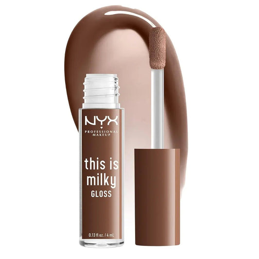 NYX PROFESSIONAL MAKEUP This Is Milky Gloss, Vegan Lip Gloss, 12 Hour Hydration - Cookies & Milk (Cool Beige Nude) - Deals999