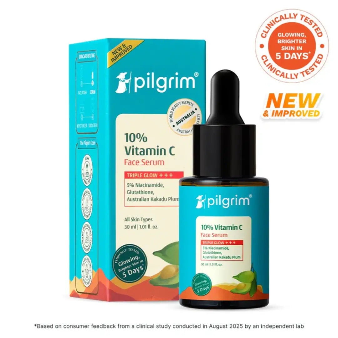 Pilgrim 10% Vitamin C Face Serum Triple Glow+++ with 5% Niacinamide Brightens Skin For Men & Women (25ml)