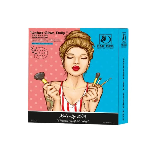 PakDee Professional Korean Glow Make - up CTM Kit, 3 - in - 1 Cleanser, Toner, Moisturizer, For All Skin Types - Deals999