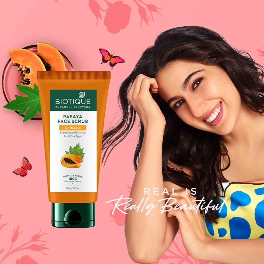 Biotique Papaya Tan Removal Brightening & Revitalizing Face Scrub 150g