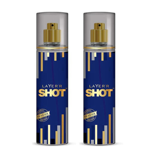 Layer'r Shot Gold Passion Deodorant Body Spray For Men - 135ml (Pack of 2)