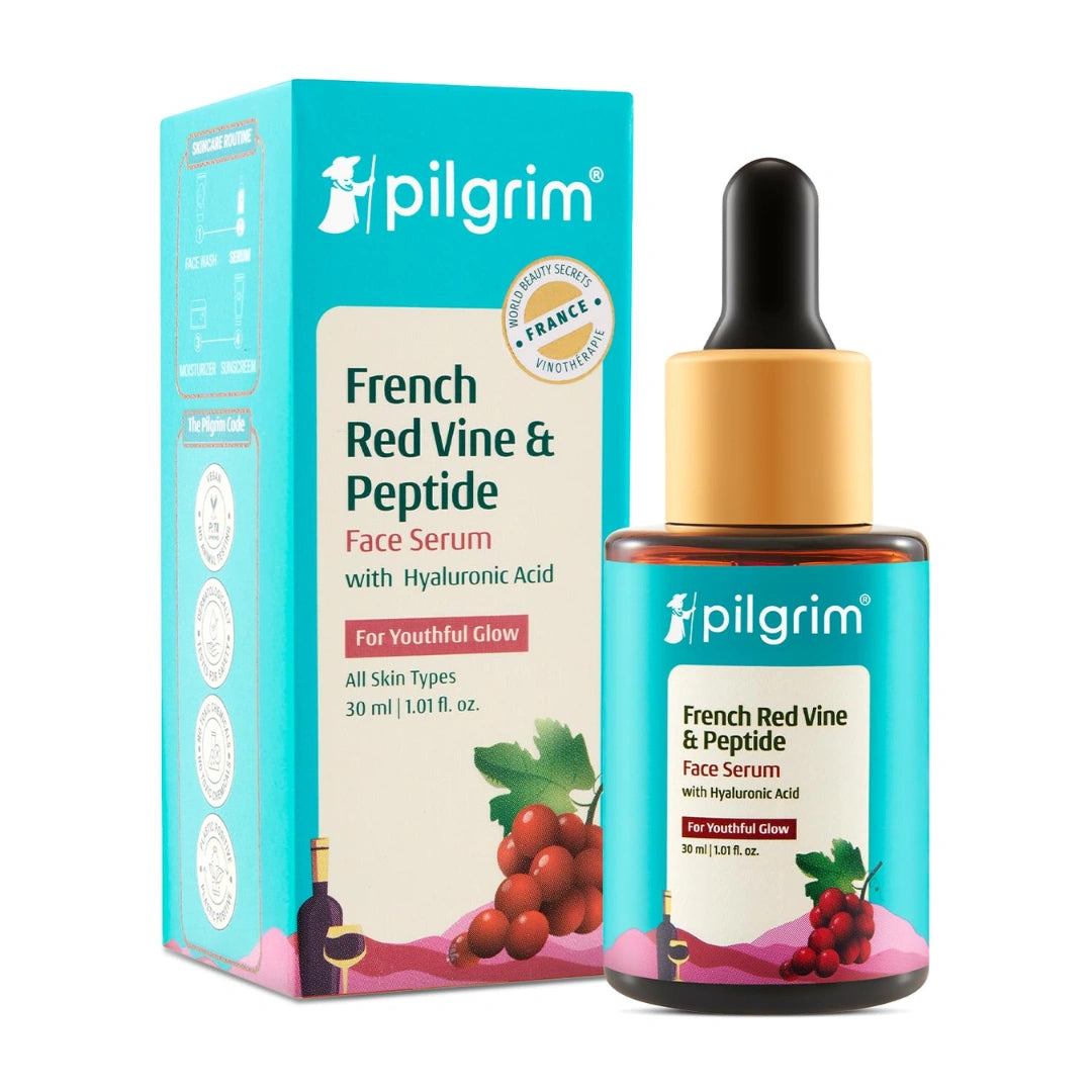 PILGRIM French Red Vine & Hyaluronic acid serum with peptides  For women & men | All skin types | 30 ml