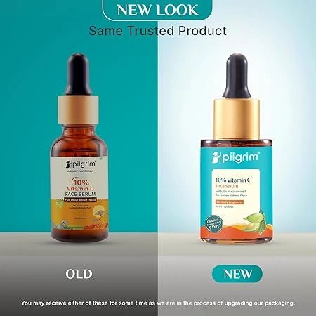 Pilgrim 10% Vitamin C Serum 30ml for Glowing Skin|With 5% Niacinamide, Hyaluronic & Glycolic Acid|Fades Dark Spots, Pigmentation|For All, Oily, Combination, Normal Skin |Beginner Friendly - Men, Women - Deals999