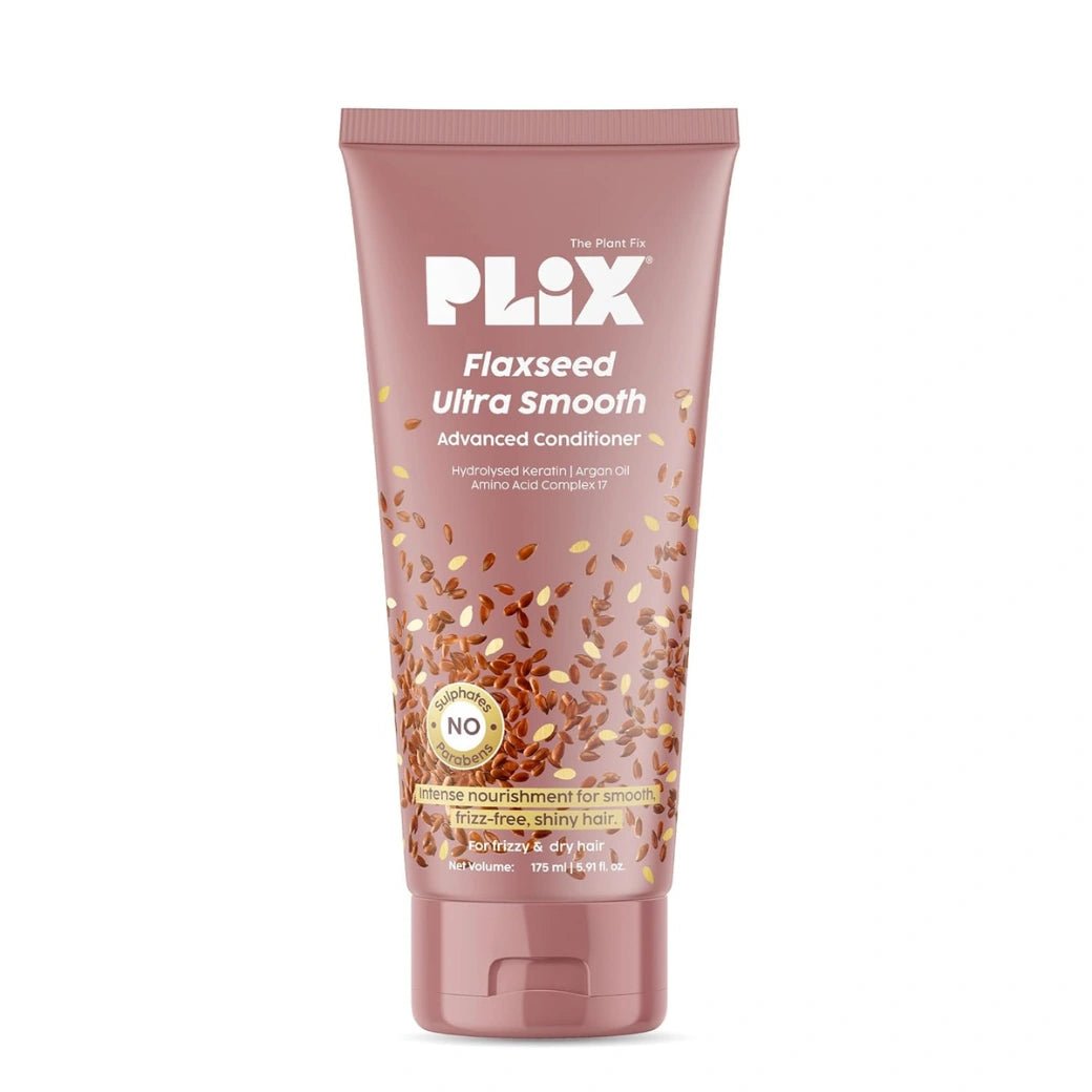 PLIX - THE PLANT FIX Flaxseed Ultrasmooth Advanced Conditioner | Plant Keratin PF & Flaxseed Oil | Smooth & Manageable Hair | Controls Frizz | Paraben & Sulphate Free | For Men & Women | 175ml - Deals999