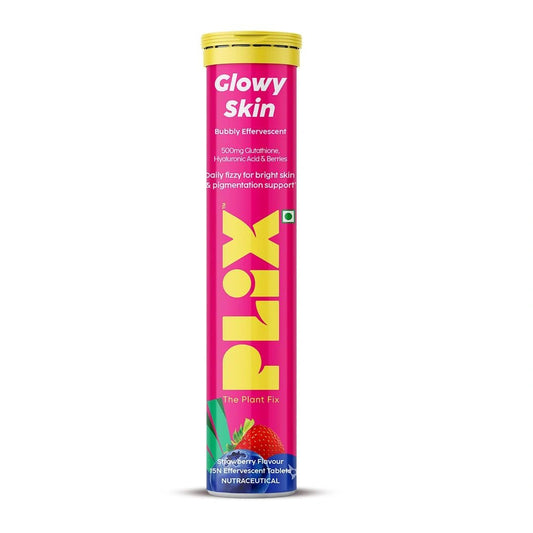 PLIX THE PLANT FIX Glutathione Fizzies with Vit C for Bright Skin - Strawberry - 15 tabs - Deals999