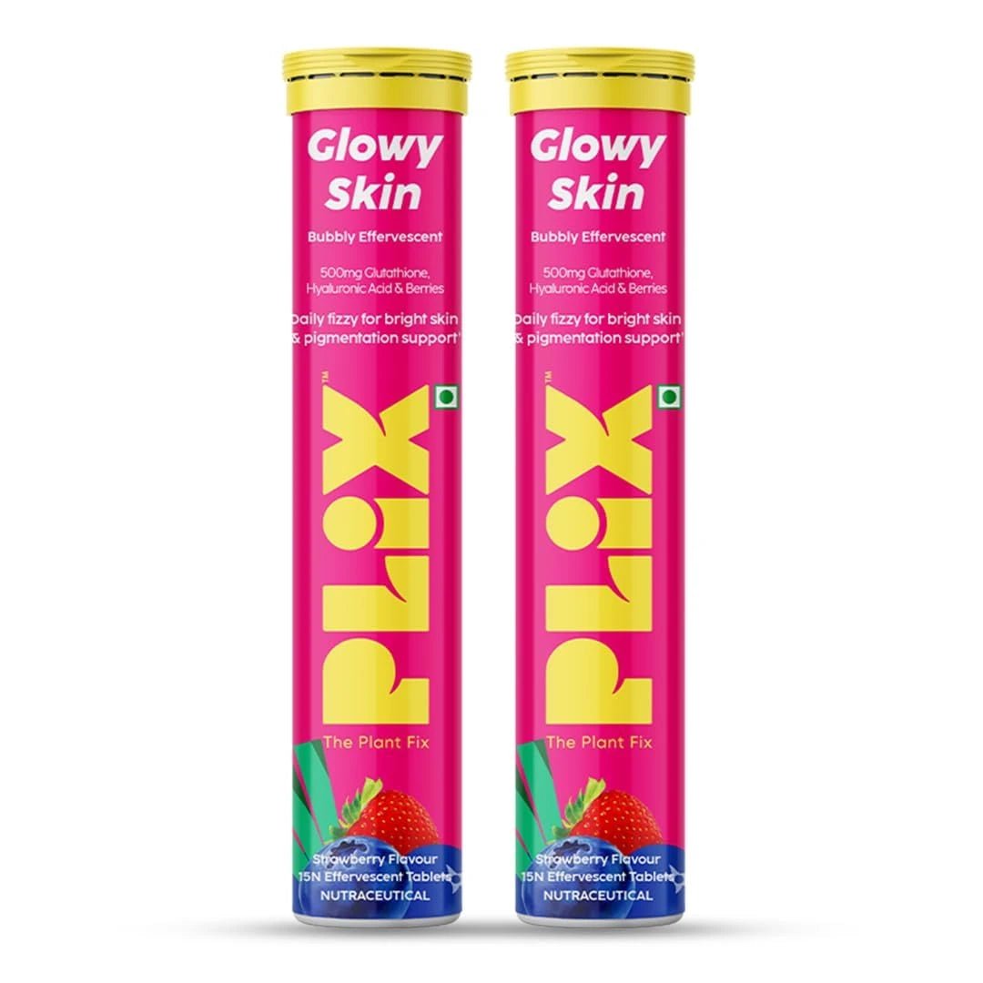PLIX - THE PLANT FIX Glutathione Tablets With Vitamin C For Clear And Youthful Skin (Strawberry)|15 Collagen Supplements (Pack of 2) - Deals999