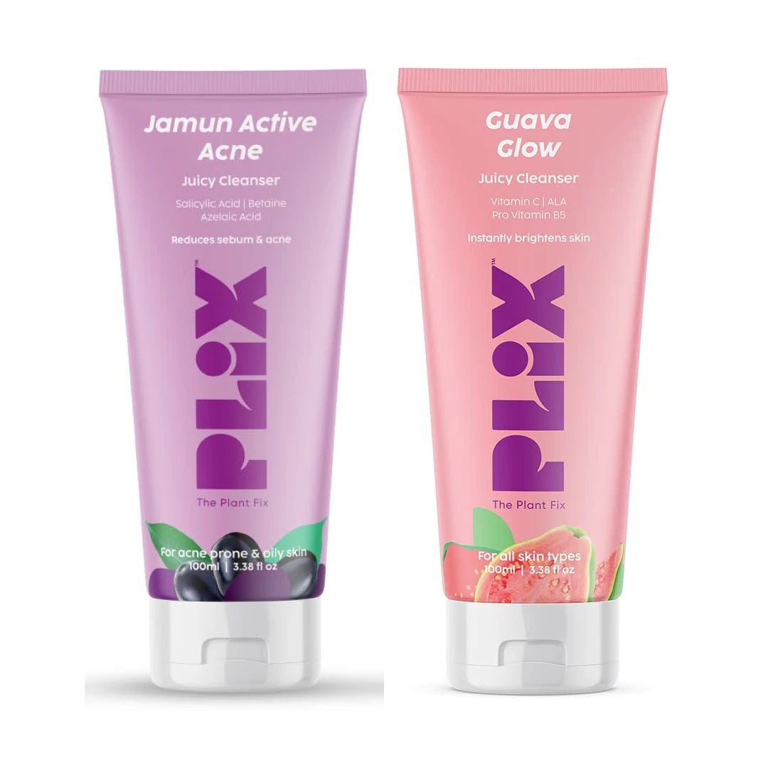 PLIX - THE PLANT FIX Jamun Active Acne Juicy Cleanser & Guava Glow Juicy Cleanser - 100ml Each - Deals999