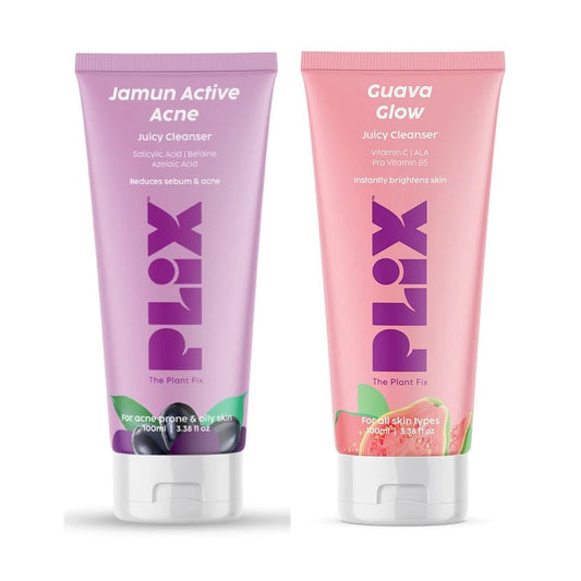 PLIX - THE PLANT FIX Jamun Active Acne Juicy Cleanser & Guava Glow Juicy Cleanser - 100ml Each - Deals999
