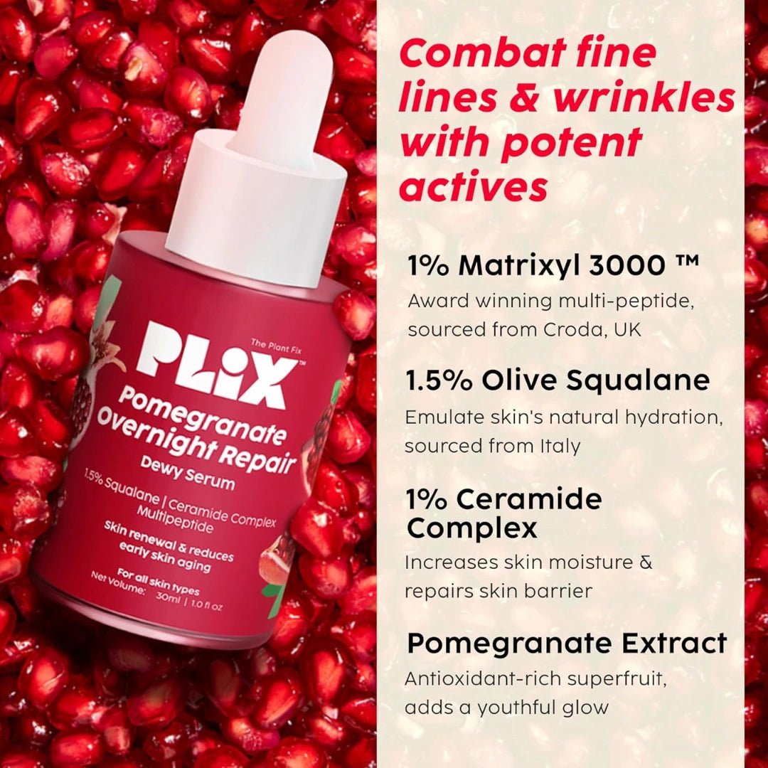 PLIX - THE PLANT FIX Pomegranate Overnight Repair Dewy Serum (30ml) - Deals999