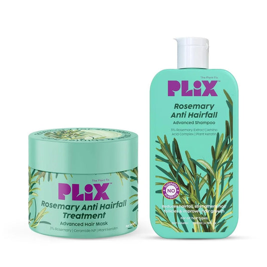 PLIX - THE PLANT FIX Rosemary Infused Advanced Shampoo - 200ml & Hair Mask - 200g Repairs Damaged Hair - Deals999