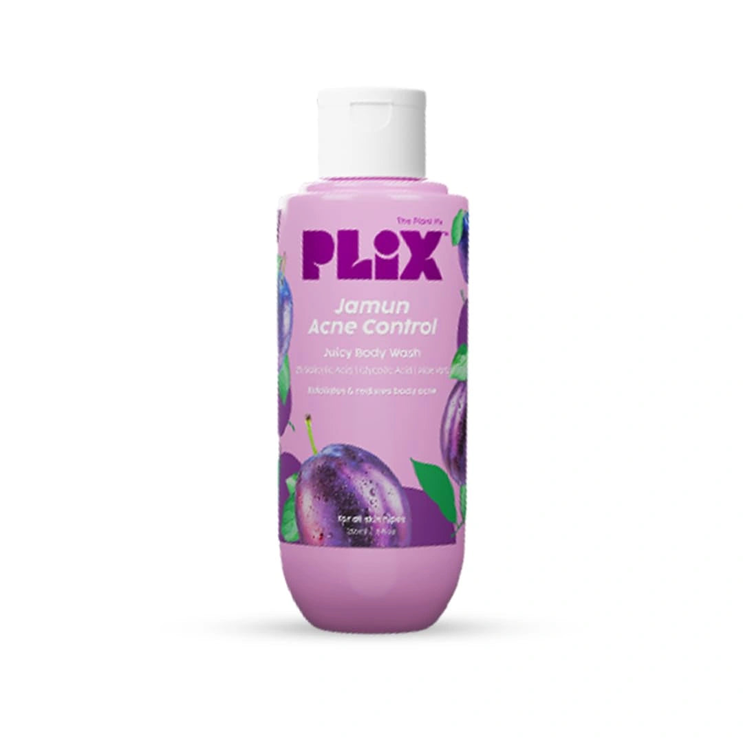 PLIX - THE PLANT FIX Jamun 2% Salicylic Acid Body Wash For Body Acne | Paraben & Silicones Free | Deeply Exfoliating Dead Skin Cells, Prevents Back Acne & Moisturizes Skin | 236ml