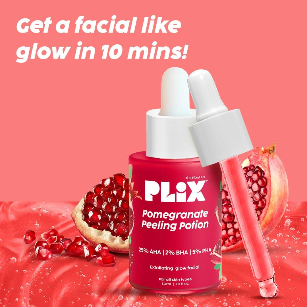 PLIX - THE PLANT FIX 25% AHA+ 2% BHA + 5% PHA Pomegranate Peeling Potion For Glowing & Even Toned Skin 30 ml