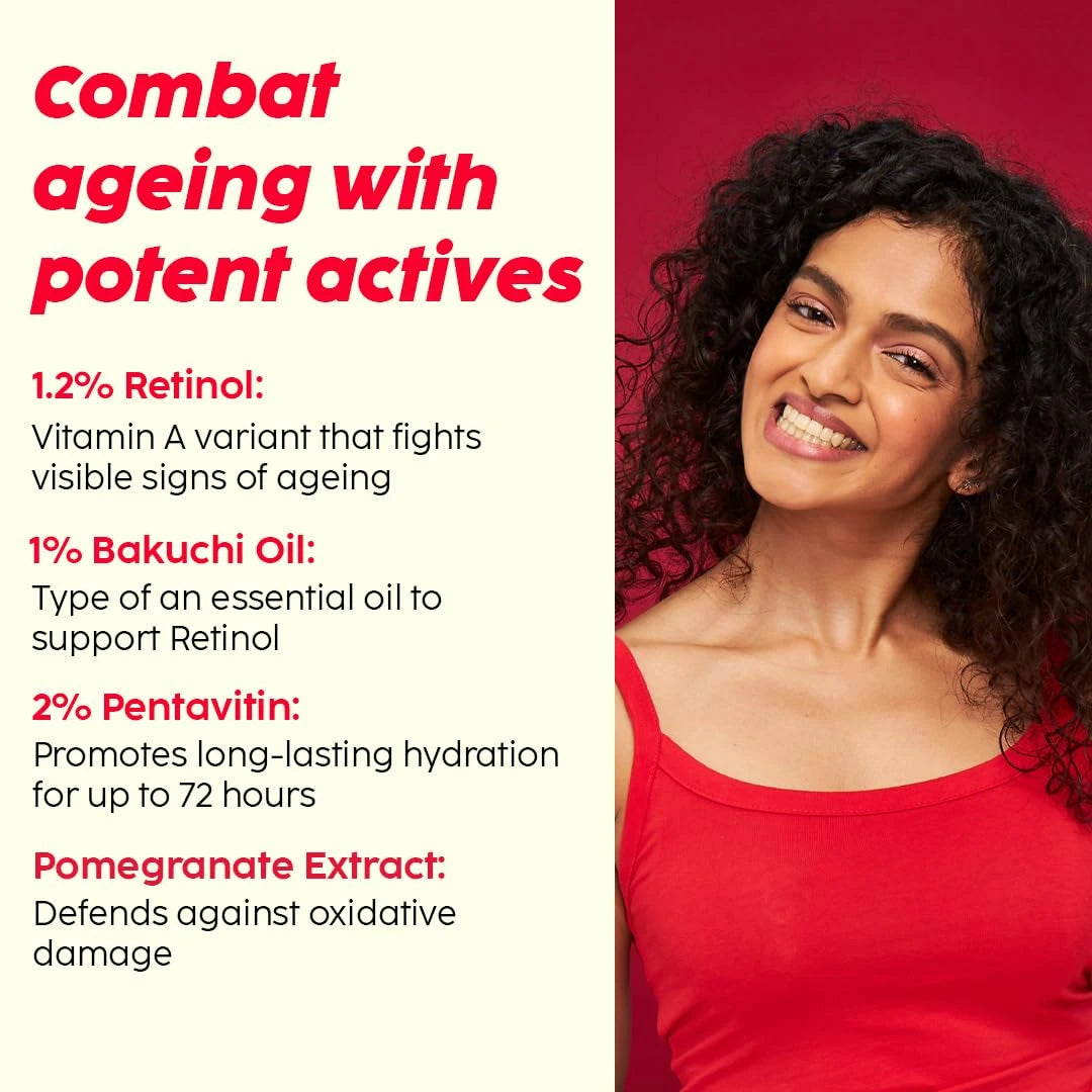 PLIX - THE PLANT FIX Pomegranate 1.20% Retinol & 1% Bakuchi Oil Anti Ageing Night Cream | 50 G