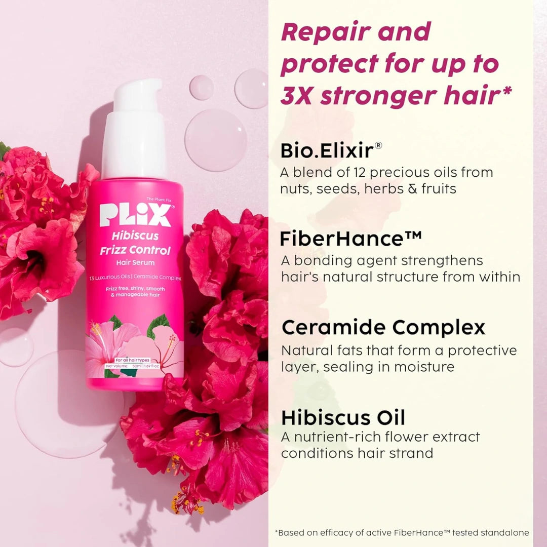 PLIX - THE PLANT FIX Frizz Control Hair Serum | Protects & Smoothes, Dry, Flyaway & Frizzy Hair 50ml