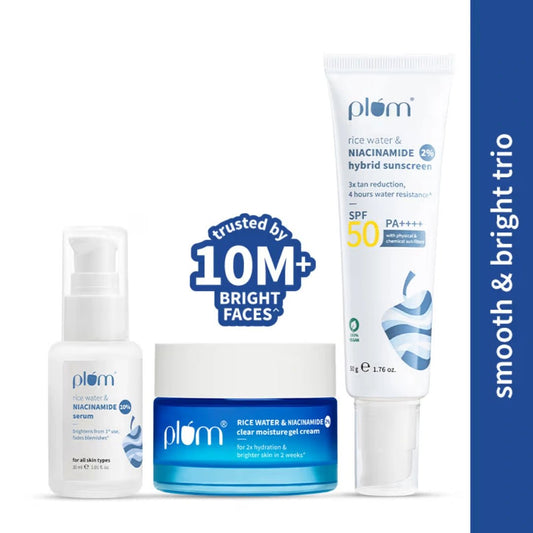 Plum Niacinamide Serum, Moisturizer & Sunscreen Kit For Bright, Blemish - Free, Hydrated Skin (3 pcs) - Deals999