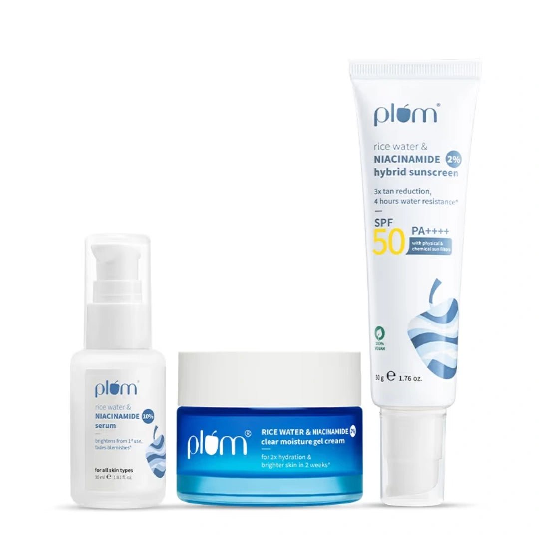 Plum Niacinamide Serum, Moisturizer & Sunscreen Kit For Bright, Blemish - Free, Hydrated Skin (3 pcs) - Deals999