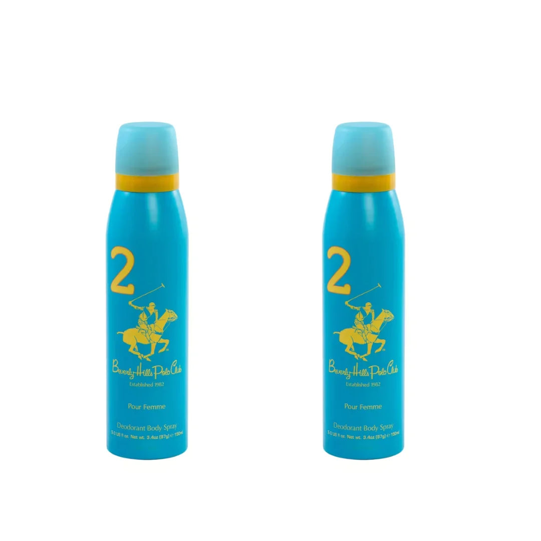Beverly Hills Polo Club No.2 deodorant for women 150ml (pack of 2)