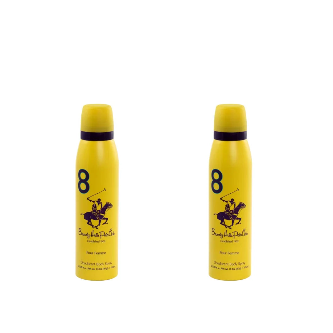 Beverly Hills Polo Club No.8 deodorant for women 150ml (pack of 2)