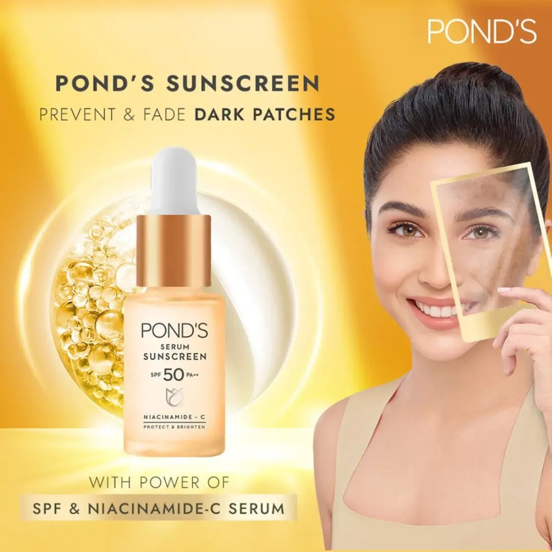 Pond's Serum Sunscreen SPF 50 With Power of SPF & Niacinamide C Serum - 14 ml