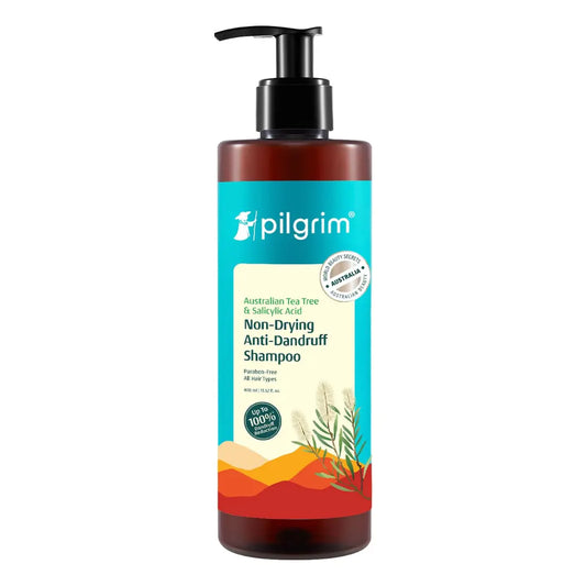 Pilgrim Australian Tea Tree Non-Drying Anti-Dandruff Shampoo 400 ml with 0.01% Salicylic Acid | Removes Dandruff from Source | Helps with Itching, Irritation | Strong & Smooth Hair | For Men & Women