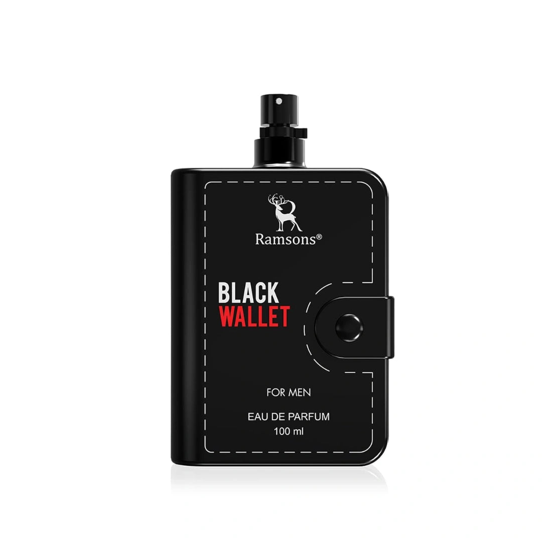 Ramsons Black Wallet For Men, 100ml Liquid Perfume, Long Lasting Luxury Perfume