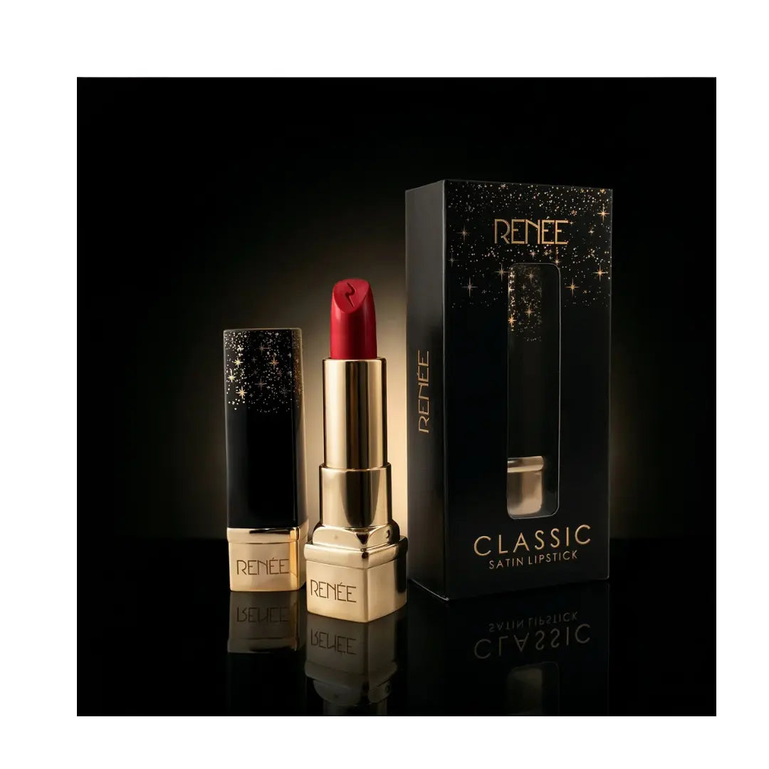RENEE Classic Satin Matte Lipstick -Soft Sheen, Rich Pigment With Buildable Payoff | Long-lasting, Non-Drying Formula | With Shea Butter, Peptides & Nourishing Oils | 4g