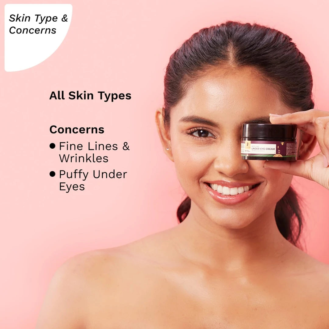 Pilgrim Red Vine, Retinol & Vitamin C Under Eye Cream for dark circles for women & men (30g)