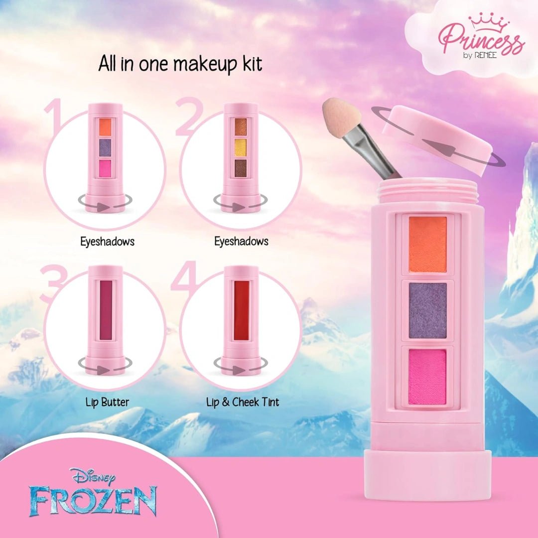 RENEE Disney Frozen Princess Unicorn Makeup Kit Elsa 7.4 Gm,Pre - Teen Girls,Includes 2 Matte,4 Shimmer Eyeshadows,Lip Butter,Lip&Cheek Tint,Compact&Travel Friendly,Cruelty - Free&Vegan, 1 Count - Deals999