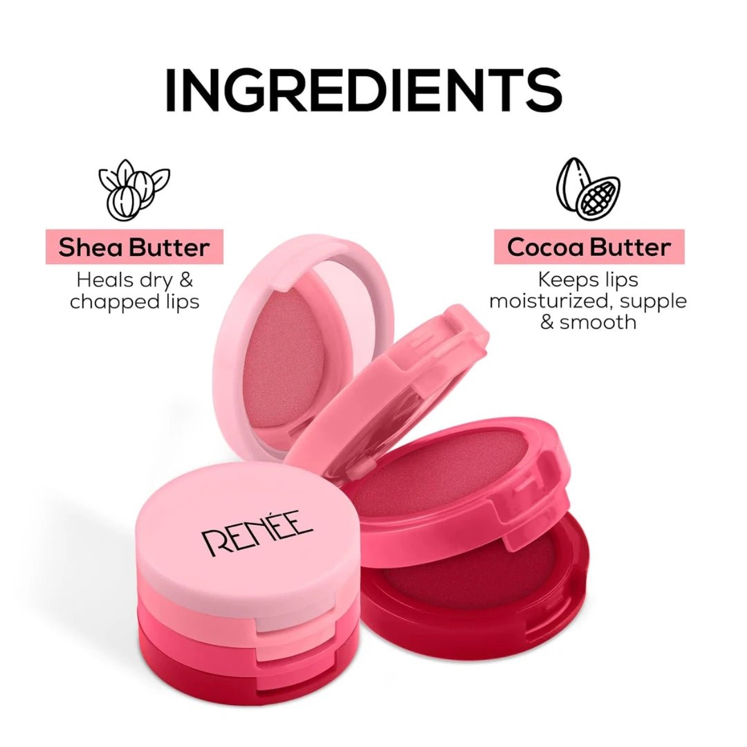 RENEE Glam Stack 3 - In - 1 Lip & Cheek Tint - Pink 4.5g - 3 Shades in 1, Rich Creamy Natural Seamless Finish, Smooth & Blendable Formula - Travel Friendly, Quick & Easy to Use - Deals999