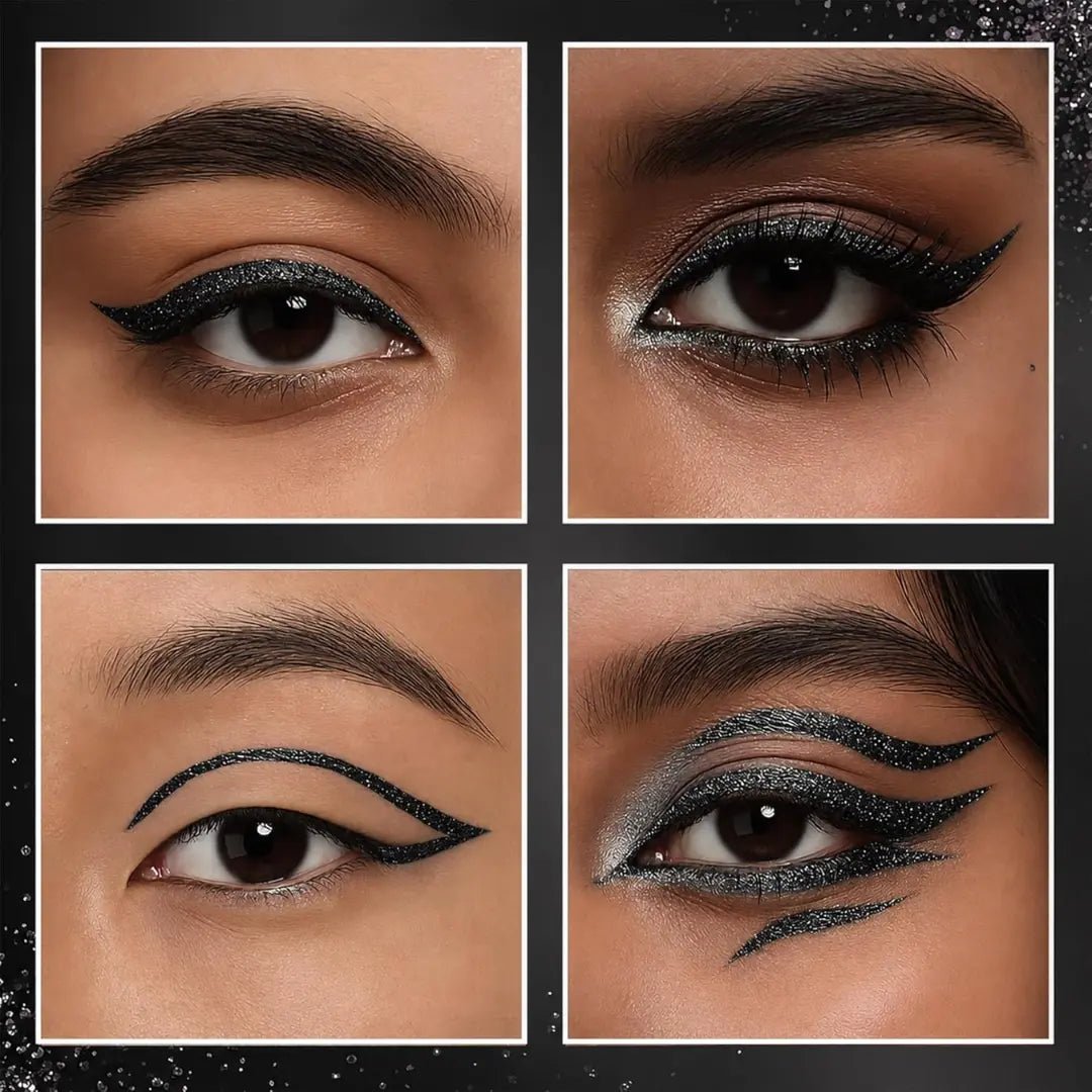 RENEE Glitterish Eyeliner - Black, Metallic Pay - Off, Multi - Dimensional Shine | Waterproof, Smudge - Resistant, Shimmery Finish | Precise Application Brush, Quick Drying | Long - Lasting, 0.6Ml - Deals999