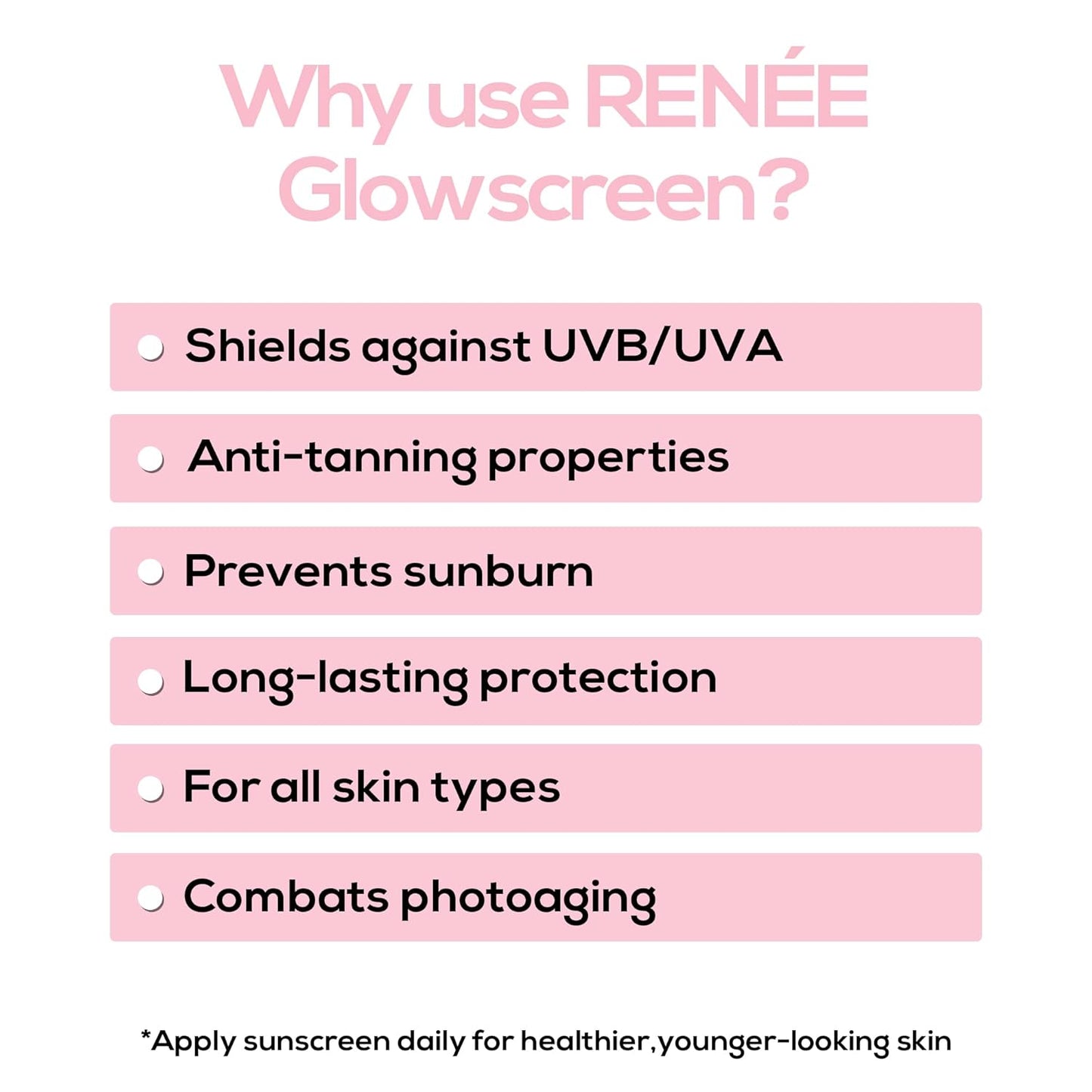 RENEE Glowscreen Spf 50 Sunscreen Spray - 50ml, Pa++++ for Uva & Uvb Protection, Enriched With Hyaluronic Acid & Vitamin C| Lightweight, Non Greasy, Quick Absorbing With No White Cast - Deals999