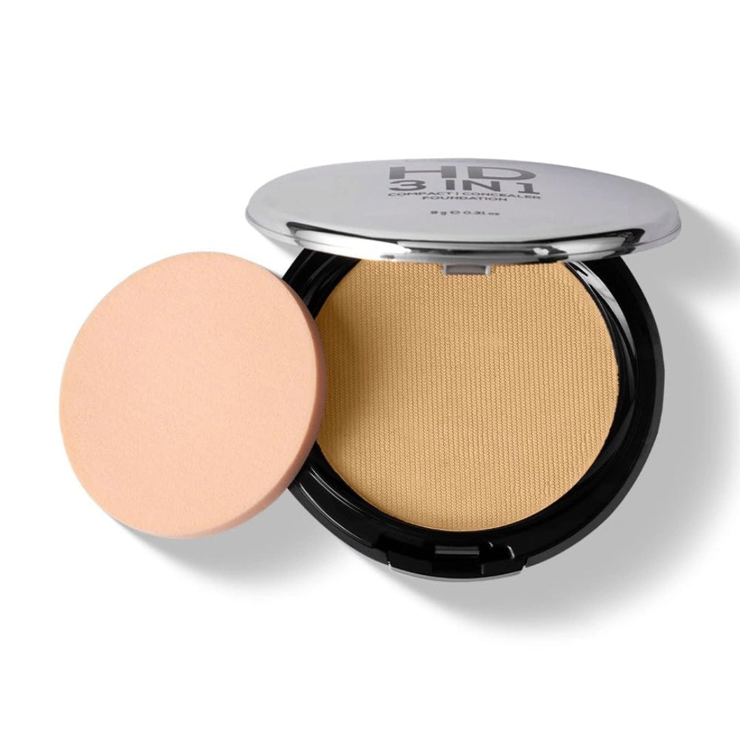 RENEE PRO HD 3 In 1 Compact,Concealer, Foundation - Sable, SPF 20, Matte Finish, High Coverage, Ultralight & Silky Smooth Finish, Enriched With Vitamin E, C & Aloe Vera - 9 Gm - Deals999