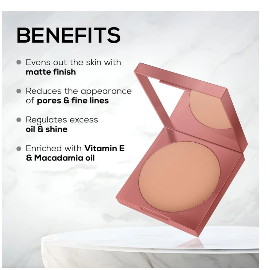 RENEE PRO Power Puff Compact Powder - Explore, Lightweight and Velvety Matte Finish, Helps Achieve Even Toned Skin, Minimizes Appearance Of Pores & Fine Lines, Helps Control Excess Oil & Shine, 9 Gm - Deals999