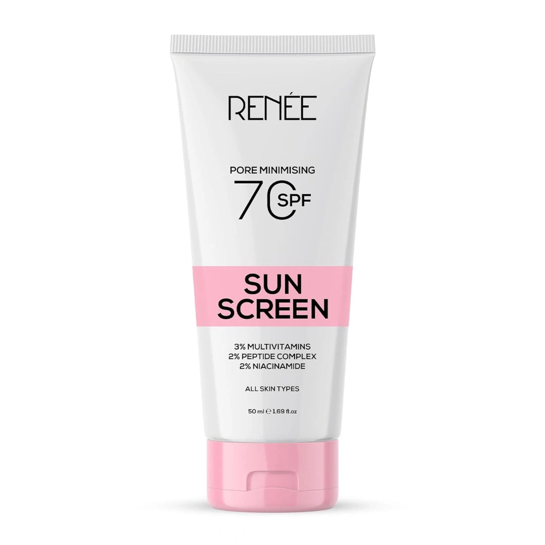 RENEE Pore Minimizing Sunscreen Spf 70 With 2% Niacinamide For All Skins, 2% Peptide & 3% Multivitamins, 50Ml