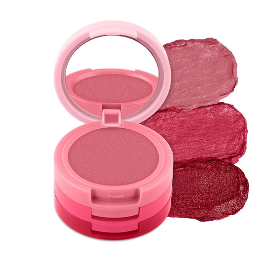 RENEE Glam Stack 3-In-1 Lip & Cheek Tint - Pink 4.5g - 3 Shades in 1, Rich Creamy Natural Seamless Finish