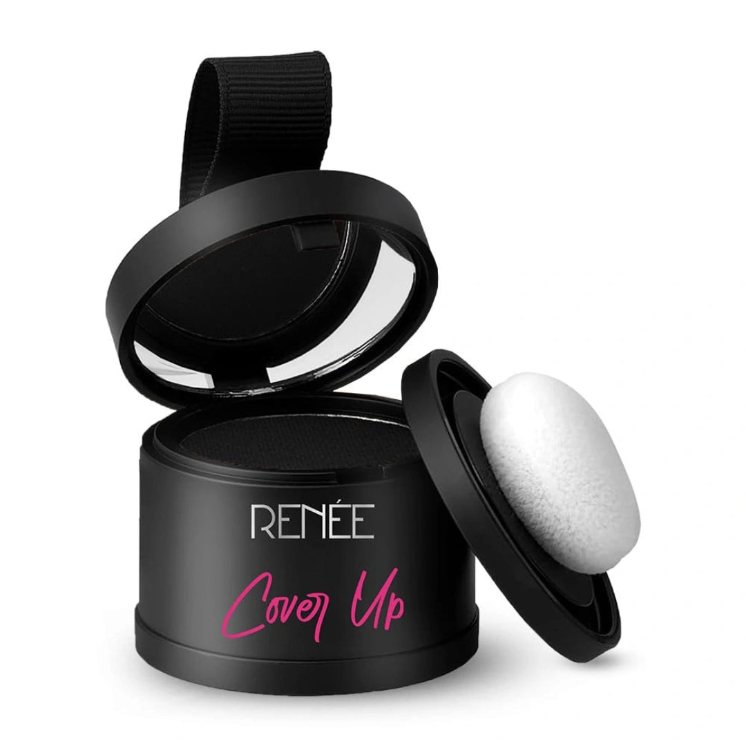 RENEE Cover-Up Hair Powder - Black | Covers Grey Roots & Bald Spots Instantly | Highly Pigmented, Fuller & Denser Look  4gm