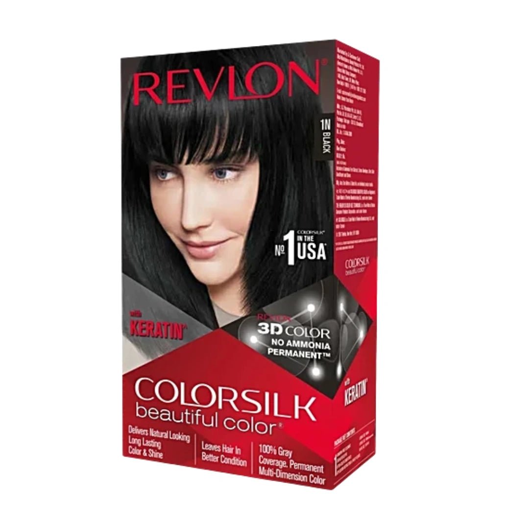 Revlon Colorsilk Permanent Hair Colour With Keratin (Black 1N) - Deals999