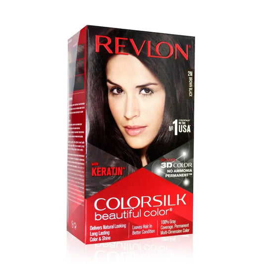 Revlon Colorsilk Permanent Hair Colour With Keratin (Brown Black 2N) - Deals999