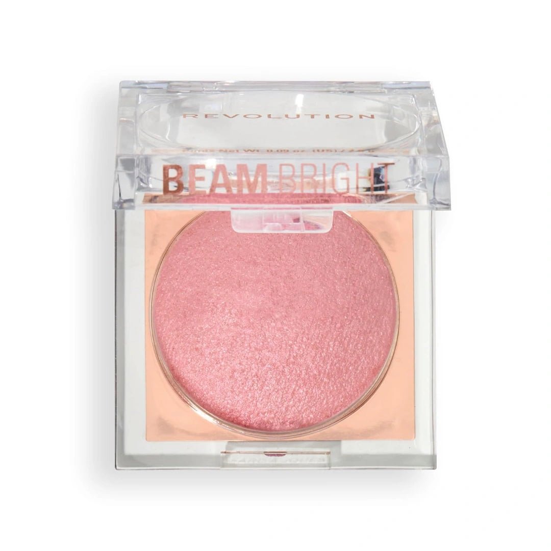 Revolution Beam Bright Blush Pink Party for women,Buildable,Pigmented shades, Effortless radiance to the skin,silky powder formula, pairs perfectly with beam bright highlighter, 2.8gm - Deals999