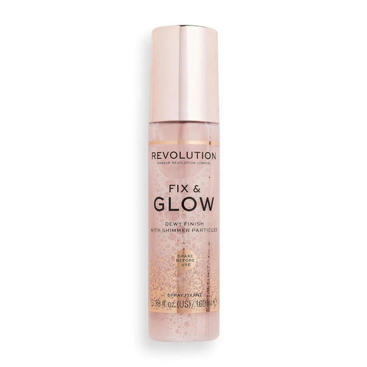 Revolution Beauty London Makeup Revolution 100Ml Fix & Glow Fixing Spray For Face Makeup,Illuminating & Hydrating Makeup Fixing Spray,Vegan & Cruelty - Free,Makeup Fixing Spray For Long - Lasting Makeup - Deals999