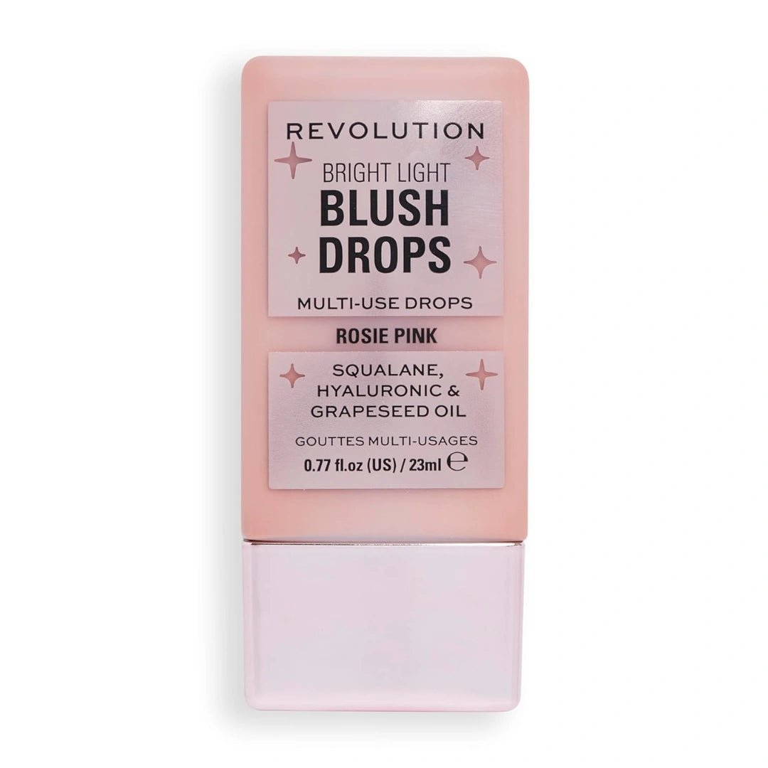 Revolution Bright Light Blush Drops Pink Rosie, Hydrating, Radiant, Hyaluronic acid, Sun - kissed look, Universal shade, every skin tone, Lightweight formula, 23ml - Deals999